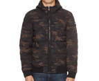 DKNY Men's Quilted Bomber Jacket w/ Hood - Camo