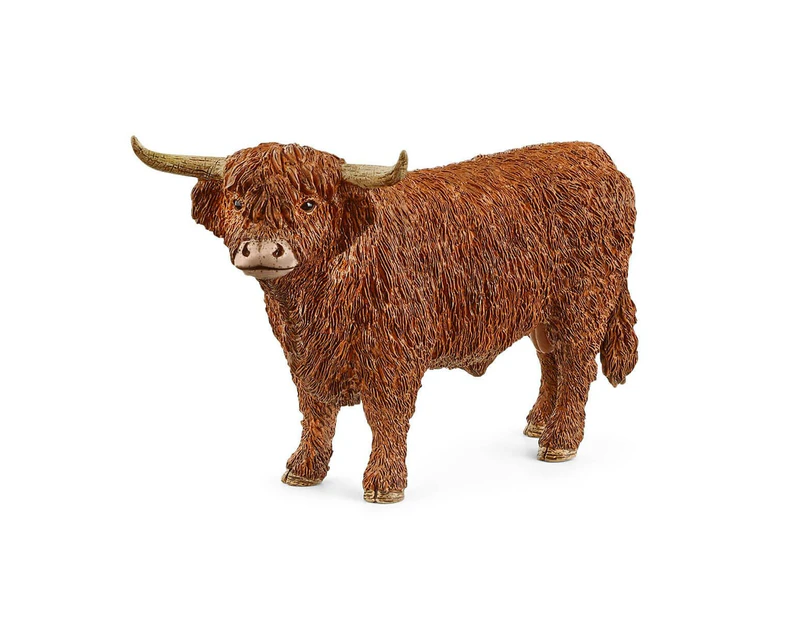 Schleich 5.4'' Highland Bull Farm Animal Action Figure Kids/Children Toy 3-8y