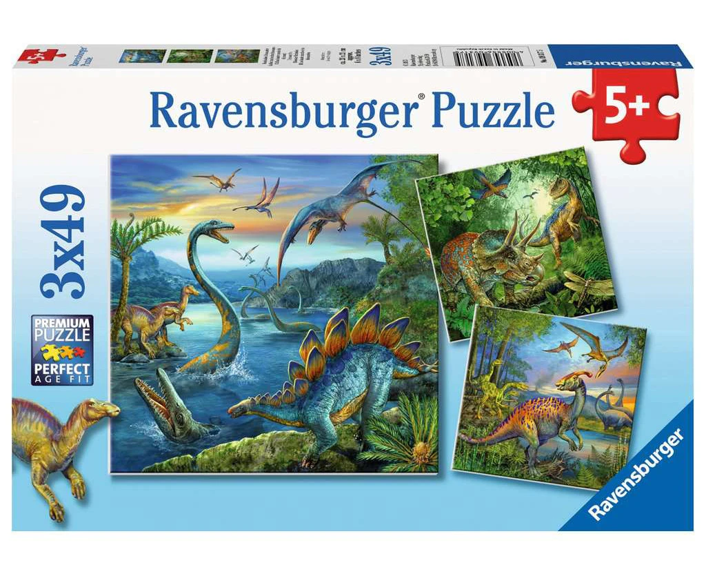 3x49pc Ravensburger Dinosaur Fascination Theme Jigsaw Kids/Childrens Puzzle 5Y+