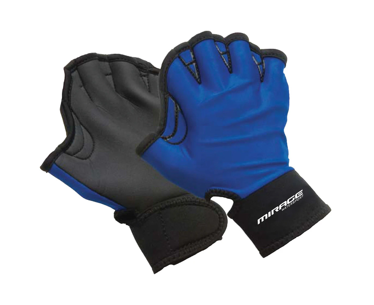 Mirage Medium Webbed Training Hand Gloves Swimming Pool/Surfing Watersports Blue