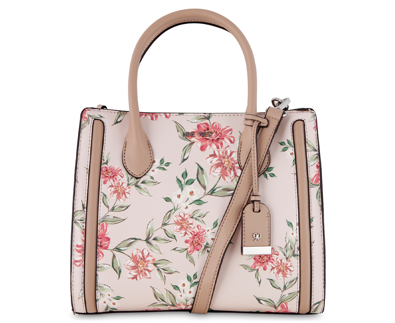Nine West Aidenne Satchel Bag - Begonia Floral | Catch.co.nz
