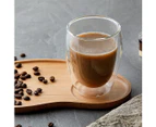 Double Walled Insulated Glass Coffee Mugs - 350ml - 4 Pack