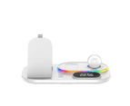 4 in 1 Wireless Charger Stand For iPhone Apple Watch AirPods Pro Samsung S21 Galaxy Watch - Black