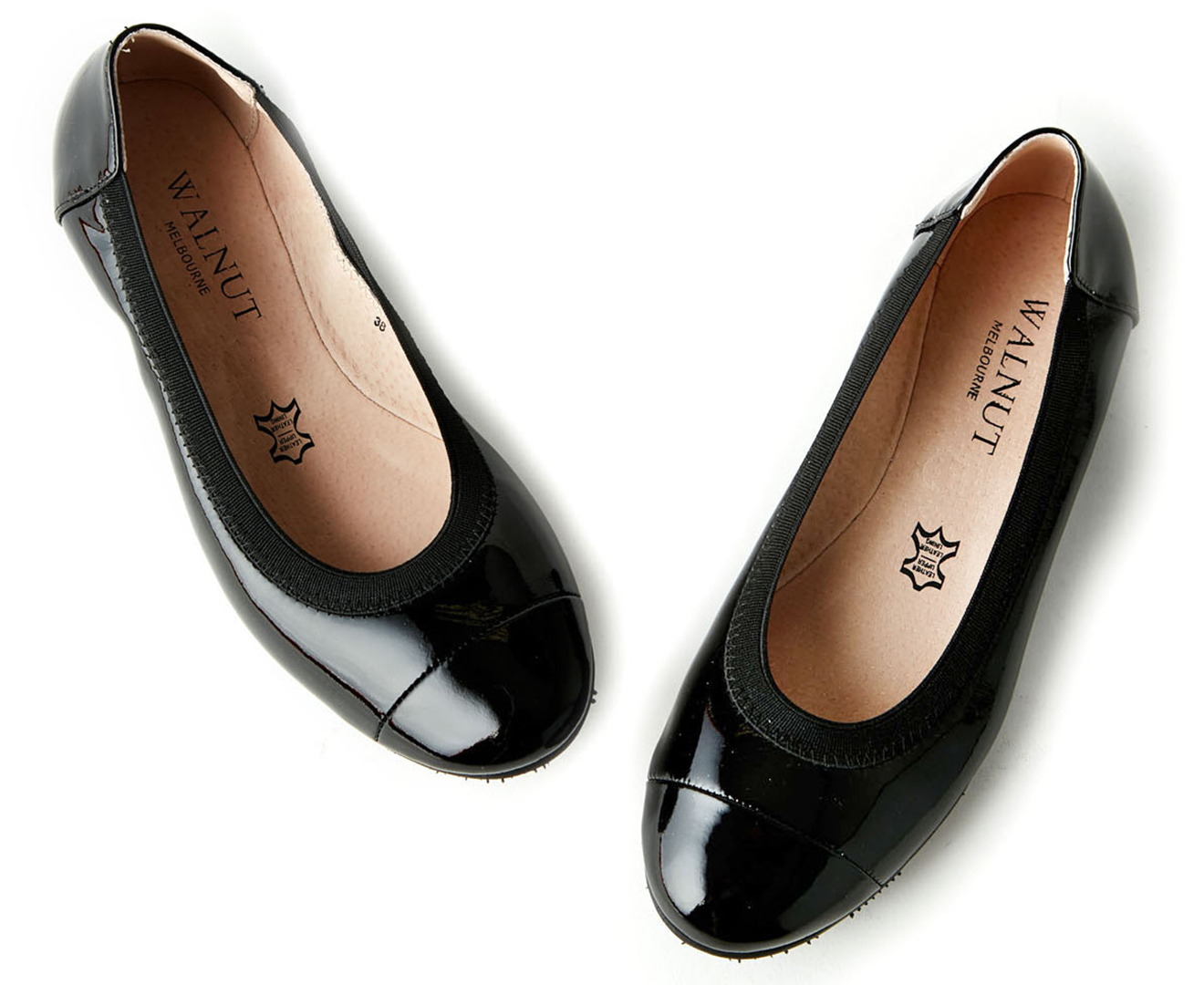 Walnut Melbourne Women's Ava Patent Ballet Flats - Black | Catch.co.nz