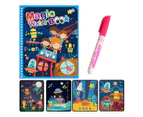 Geniwo Reusable Coloring Book Magic Water Picture Drawing Book Sensory Early Education For Kids  D