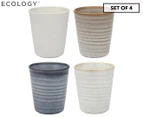 4pc Ecology Ottawa Stoneware Glaze 250ml Espresso Latte Cup/Water Drink Mug Set