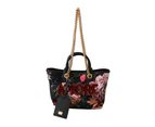 Dolce & Gabbana Black Floral Amore Patch Tote Borse CAPRI Leather Bag Women Accessories Tote Bags