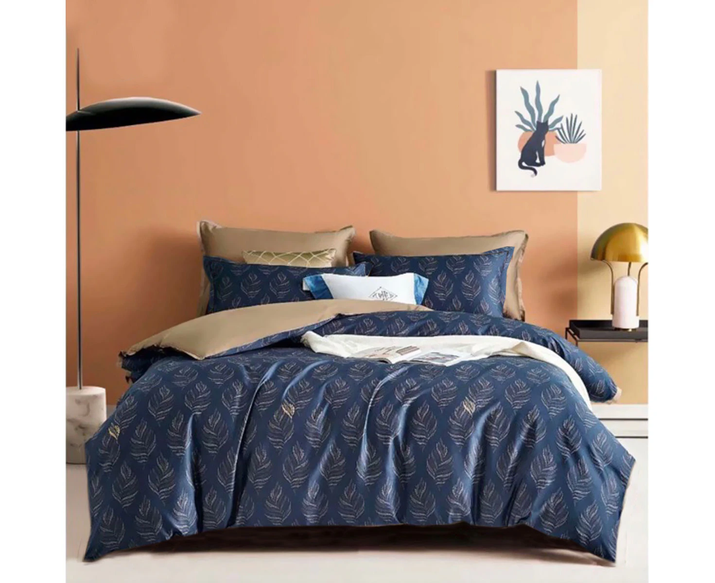 400TC Cotton Sateen Quilt Cover Set Foliole