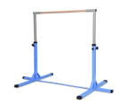 Costway Gymnastics Bar Kids Junior Training Bar Horizontal Kip Bar Sports Adjustable Height Home Gym Equipment, Blue