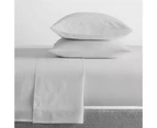 Renee Taylor Split King Bed Sheet/Pillowcases Set 300TC Organic Cotton Vapour