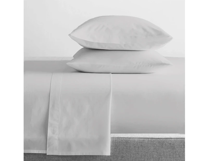 Renee Taylor Split King Bed Sheet/Pillowcases Set 300TC Organic Cotton Vapour