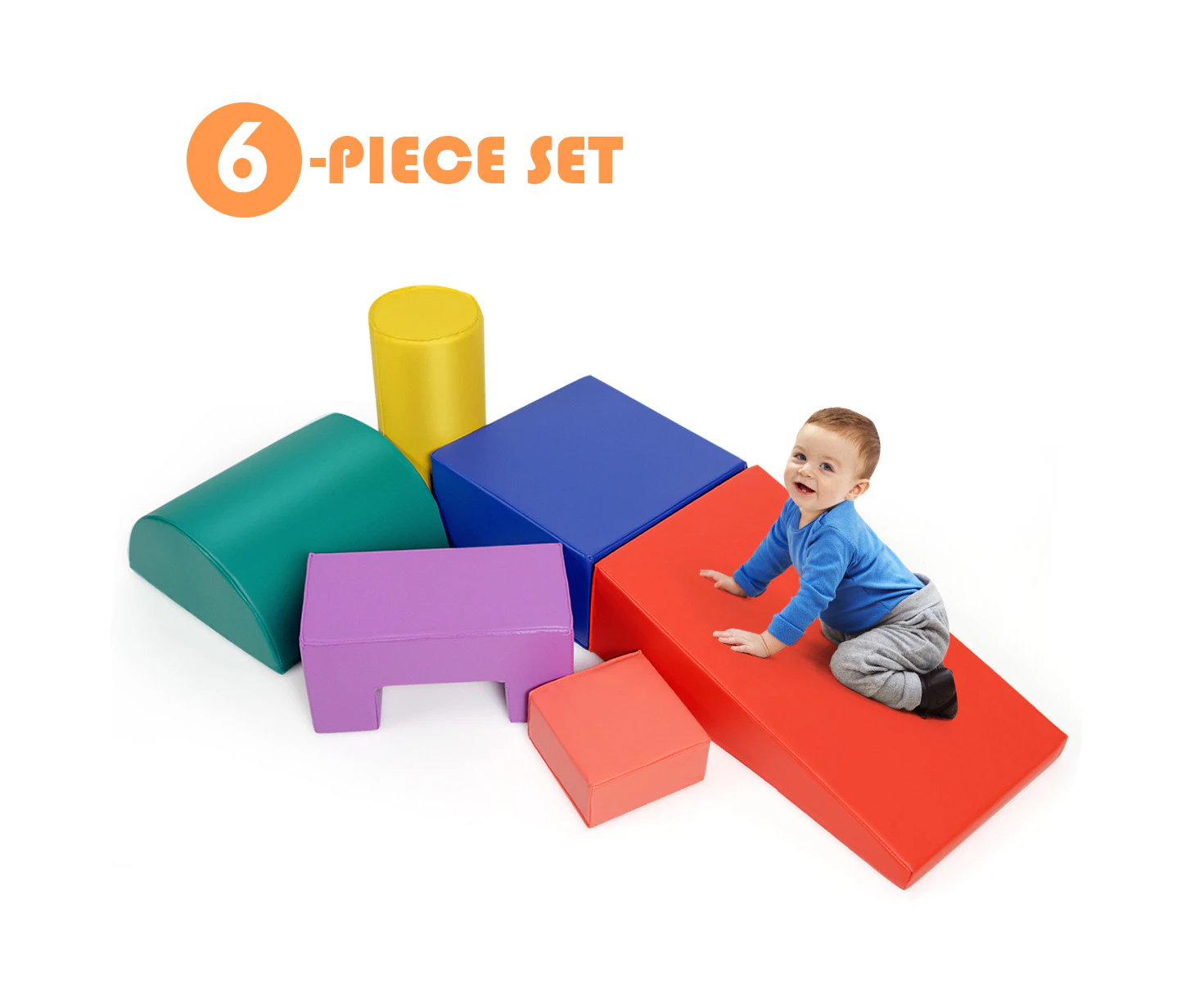 Costway Giant Soft Foam Blocks Climb Crawl & Slide Playset Indoor Activity Play Toys