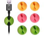 Momax 6Pcs Colorful Cable Clips Desk Wire Clips for All Your Computer Charging or Mouse Cord-1