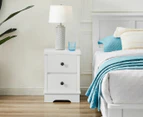 Lifely Margaux White Coastal Style Bedside Table