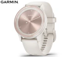 Garmin Vivomove Sport 40mm Hybrid Silicone Smart Watch - Ivory/Peach Gold