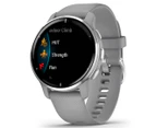 Garmin Venu 2 Plus 43mm Silicone GPS Smart Watch - Powder Grey/Silver