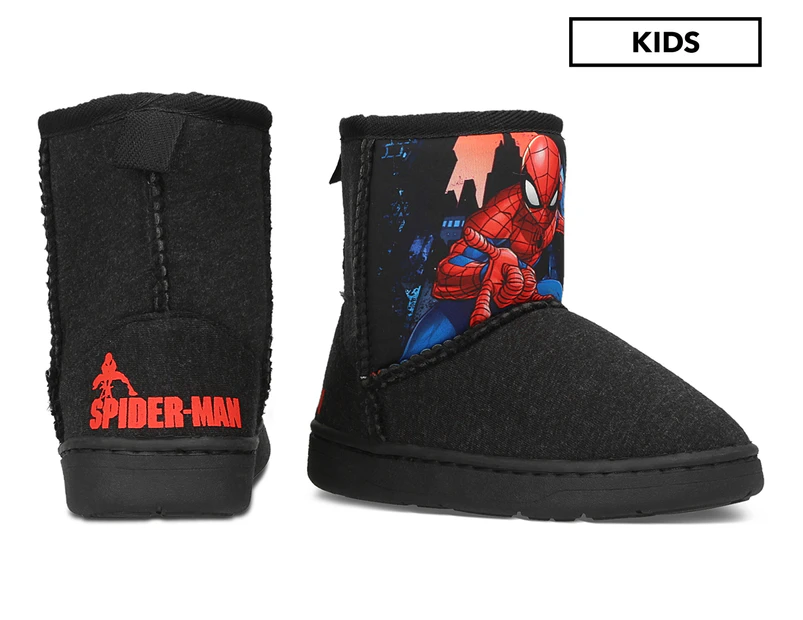 Disney Marvel Super Hero Spider Man Soft Boot Slippers Kids Boys Toddler  5/6 | eBay