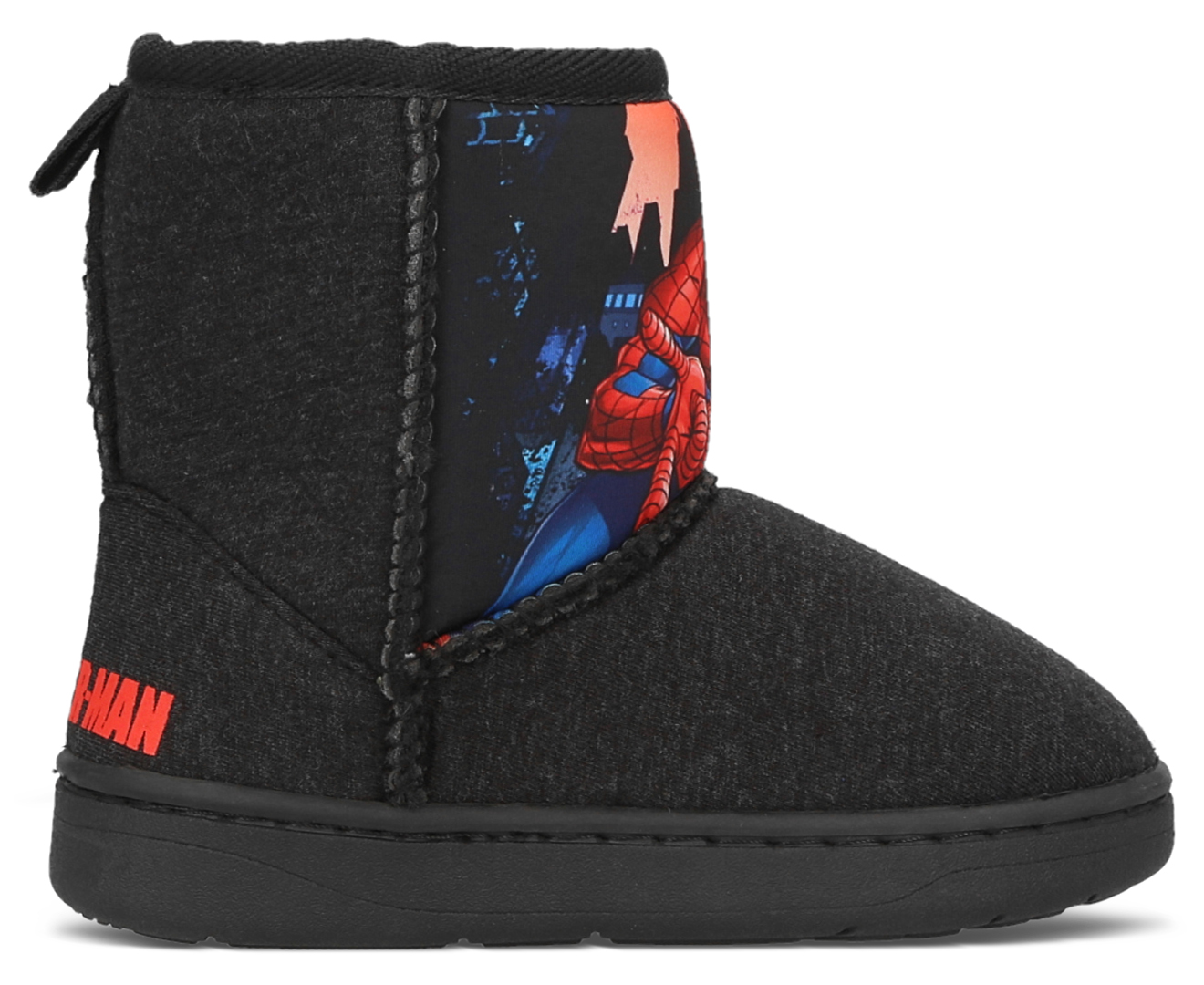 Spider-Man Kids Slipper Boot - Black | BIG W