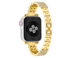 Strapmall Bling Gypsophila Diamond Stainless Steel Watch Strap for iWatch Series 7/6/5/4/3/2/1/SE-Gold