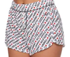 Tommy Hilfiger Women's Sleep Boxer Shorts w/ Fly Detail 2-Pack - Love Diagonal/Navy Blazer