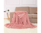 Blush pink Soft Long Pile Plush Sherpa Blanket Warm Shaggy Throw Rug, 2 sizes