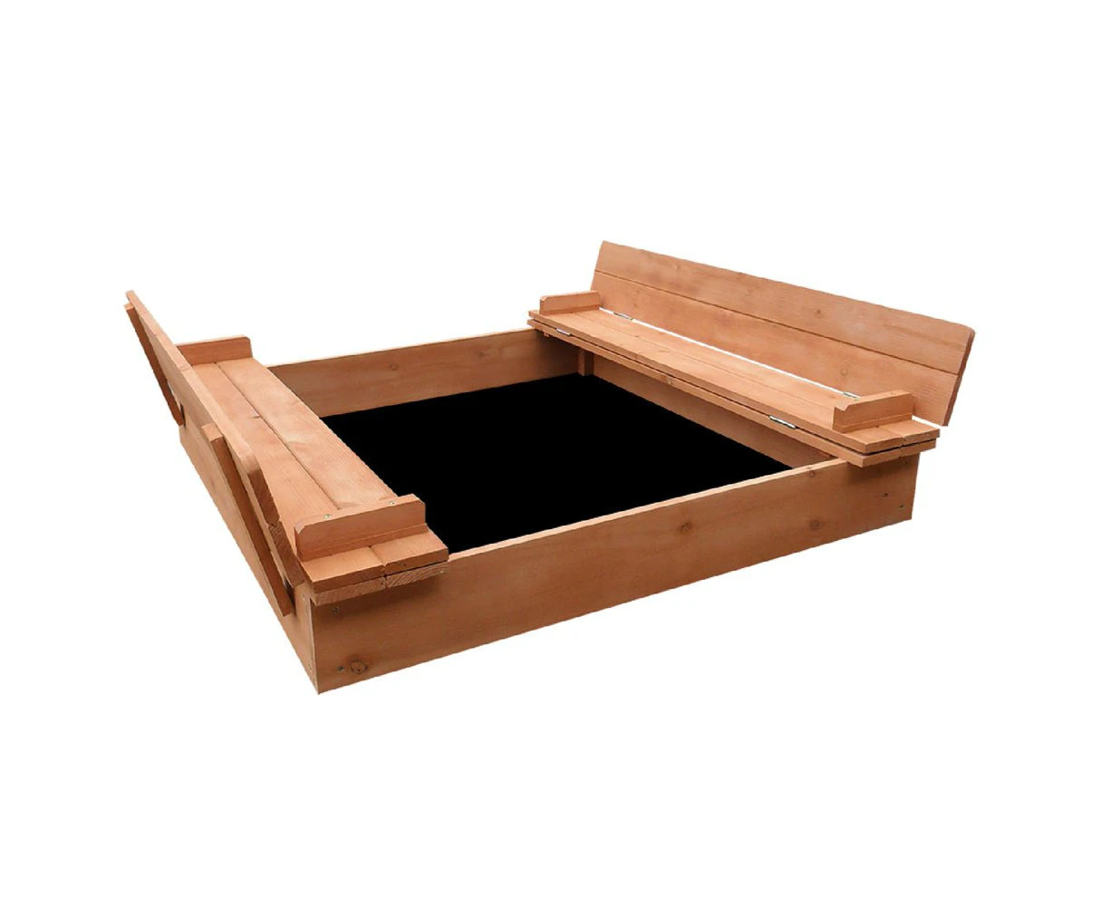 Keezi Wooden Outdoor Sandpit Set - Natural Wood