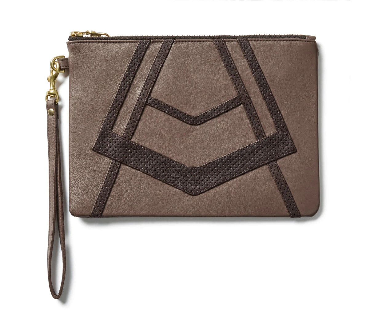 ELLKA Symmetrize Leather Clutch Bag - Taupe