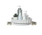 SOGA White 360 Degree Wall-Mounted Rotating Bathroom Organiser Corner Vanity Rack Toilet Adhesive Storage Shelf