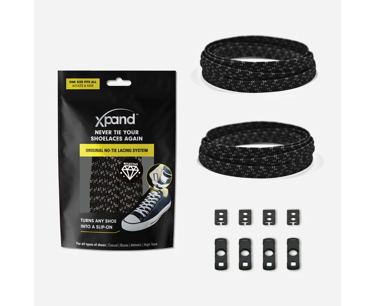 Xpand No-Tie Elastic Shoelace - Black Reflective