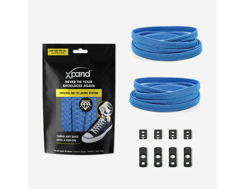 Xpand No-Tie Elastic Shoelace - True Blue Reflective