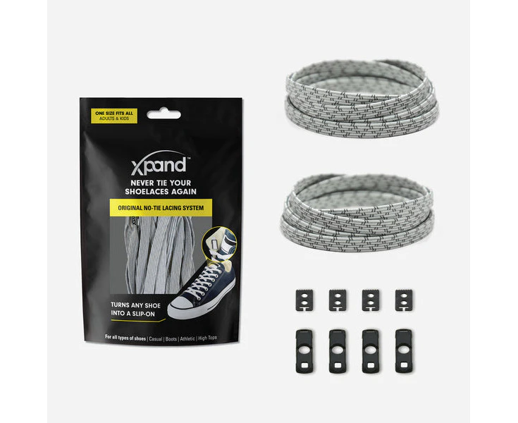 Xpand No-Tie Elastic Shoelace - Steel Reflective