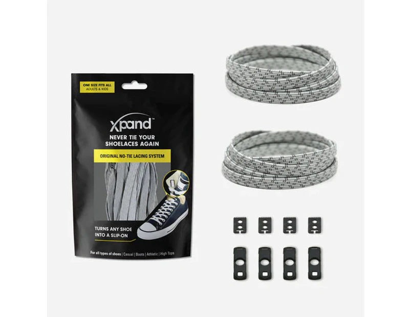 Xpand No-Tie Elastic Shoelace - Steel Reflective