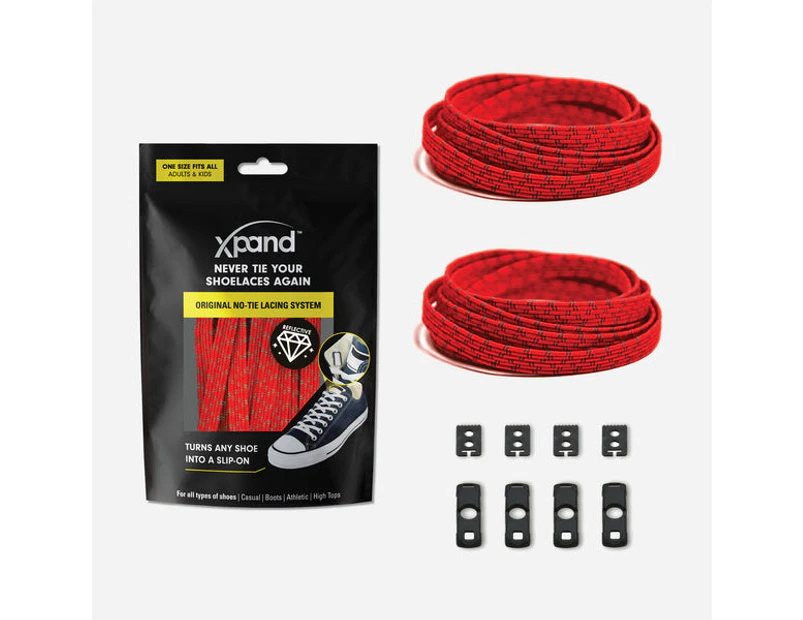 Xpand No-Tie Elastic Shoelace - Red Reflective