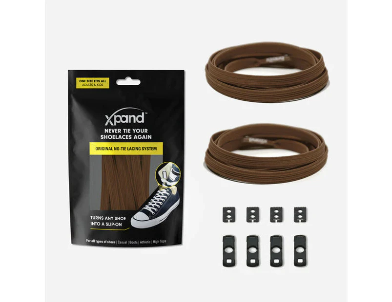 Xpand No-Tie Elastic Shoelace - Dark Brown