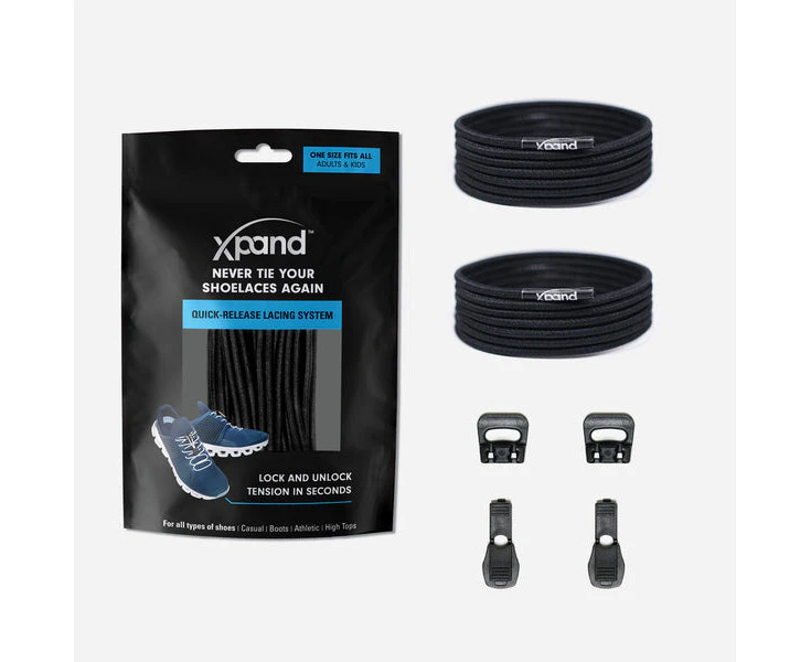 Xpand Quick Release Shoelace - Solid Black