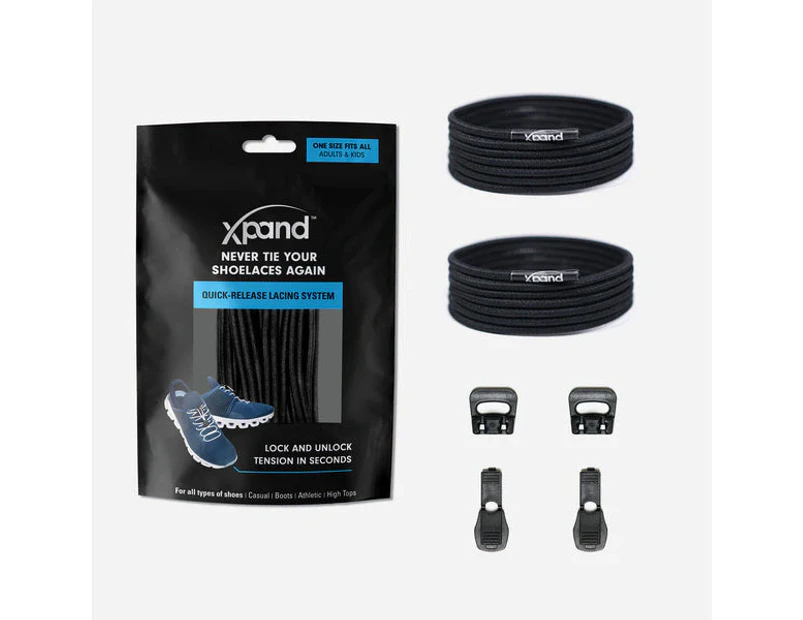 Xpand Quick Release Shoelace - Solid Black