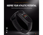 Bluetooth Smart Watch Heart Rate Blood Pressure Fitness Running Sports Tracker - Black