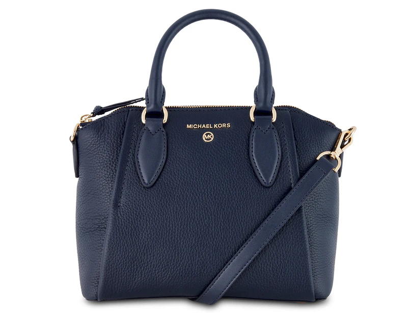 Michael Kors Sienna Leather Messenger Bag - Navy 