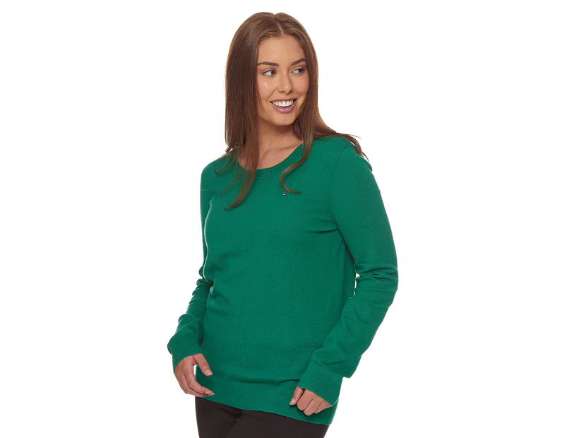 Tommy Hilfiger Women's Ivy Crew Solid Sweater - Ultramarine Green