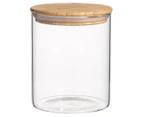 4pc Ecology Pantry Round Glass Canister Pantry Organiser Container w/ Bamboo Lid