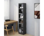 Solid Pinewood Book Cabinet/Room Divider Grey Wooden Storage Furniture - Grey