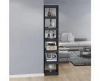 Solid Pinewood Book Cabinet/Room Divider Grey Wooden Storage Furniture - Grey