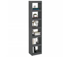 Solid Pinewood Book Cabinet/Room Divider Grey Wooden Storage Furniture - Grey