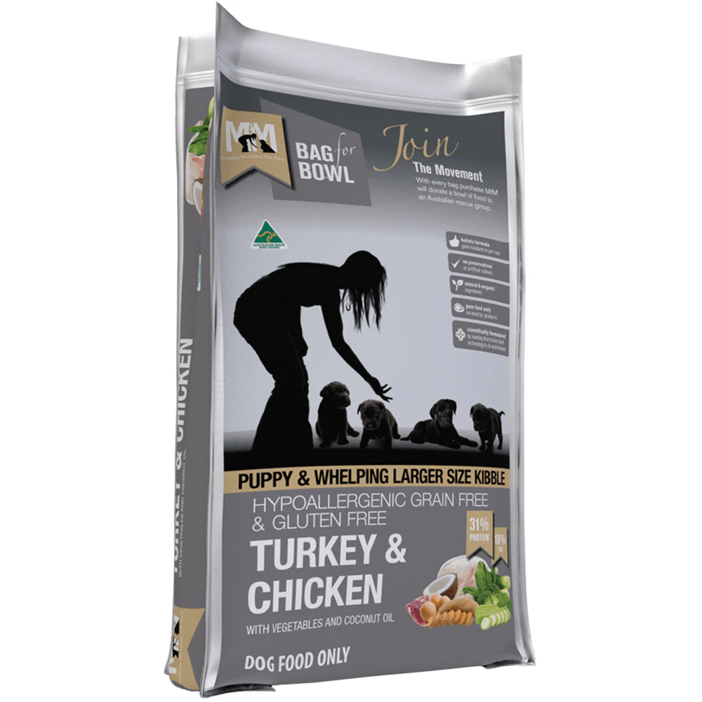 Meals for Mutts Turkey & Chicken Grain Free Larger Kibble for Puppies - 9kg