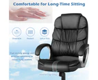 Giantex Ergonomic Leather Office Chair High Back Executive Task Chair w/Adjustable Height & Armrest & Rolling Wheels, Black