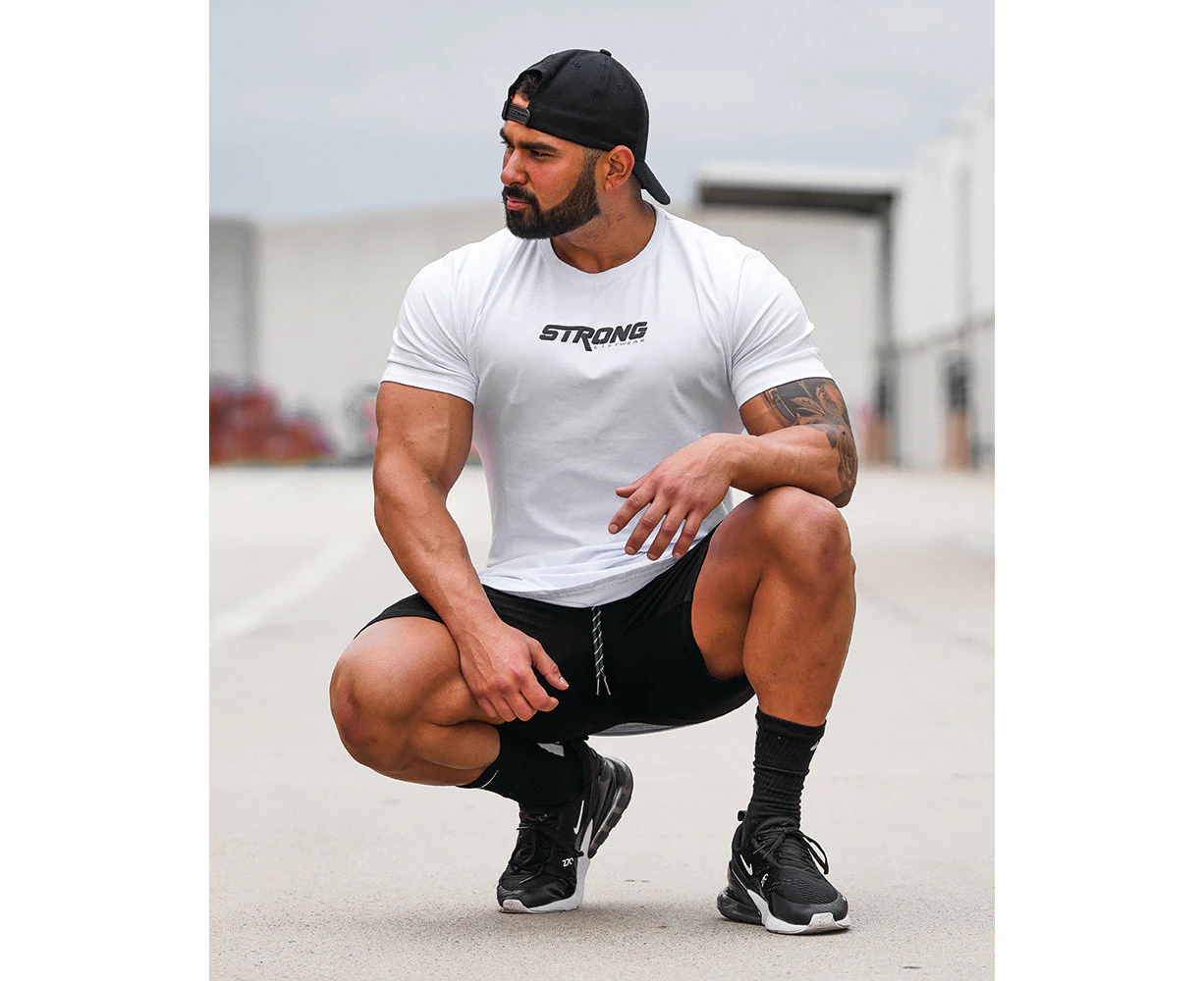 Gym Tee - Strong Tee v2 White by Strong Liftwear