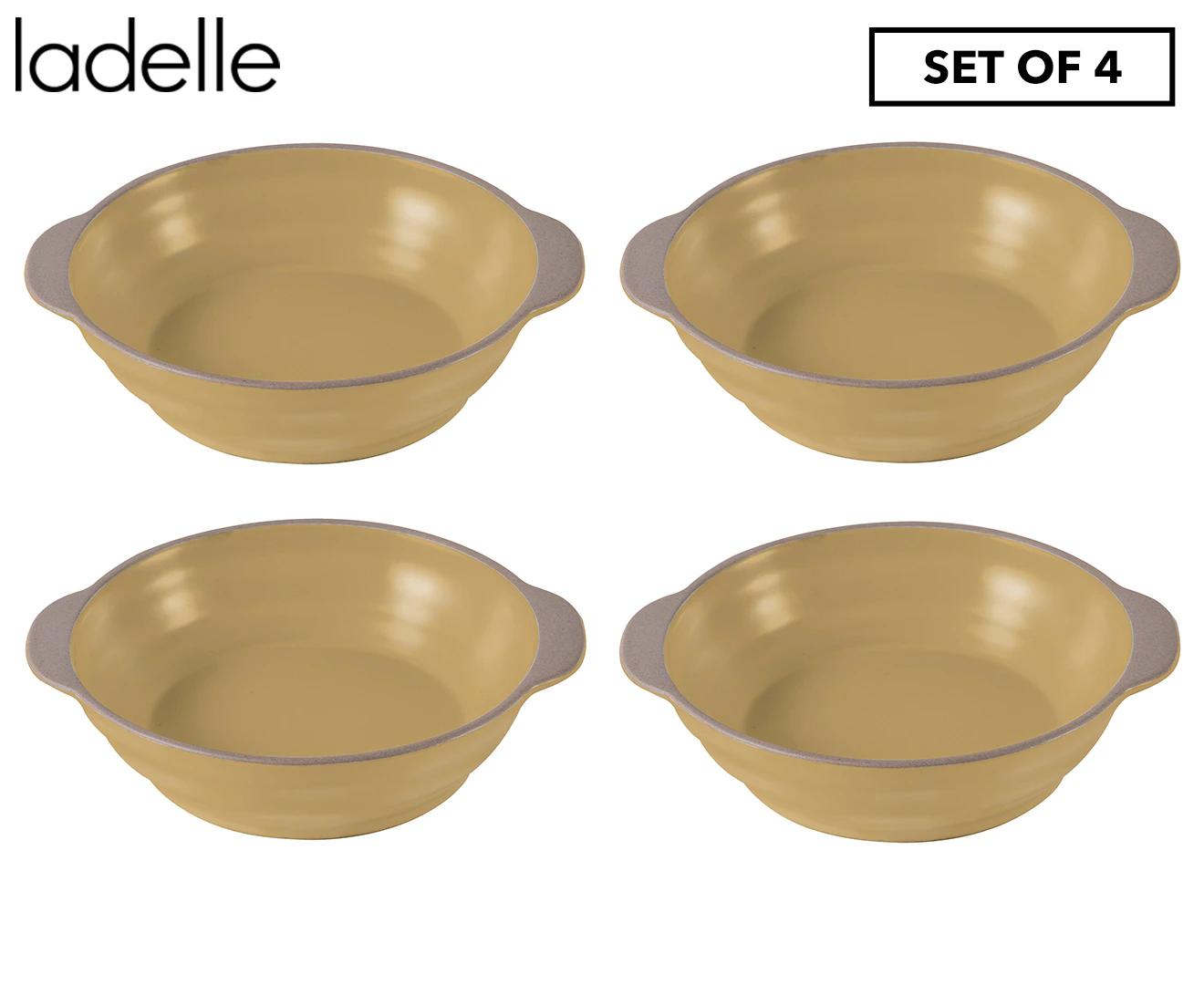 4pc Ladelle Clyde 17cm Raffia Gratin Round Baking Dish Stoneware Bakeware Bowl