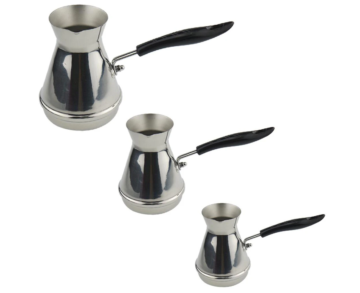 Stainless Steel Butter Warmer Coffee Milk Warmer Turkish Coffee Pot 3 Sizes 650ml