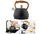3.5L Black Whistling Tea Kettle Teapot Water Kettle Stainless Steel Durable