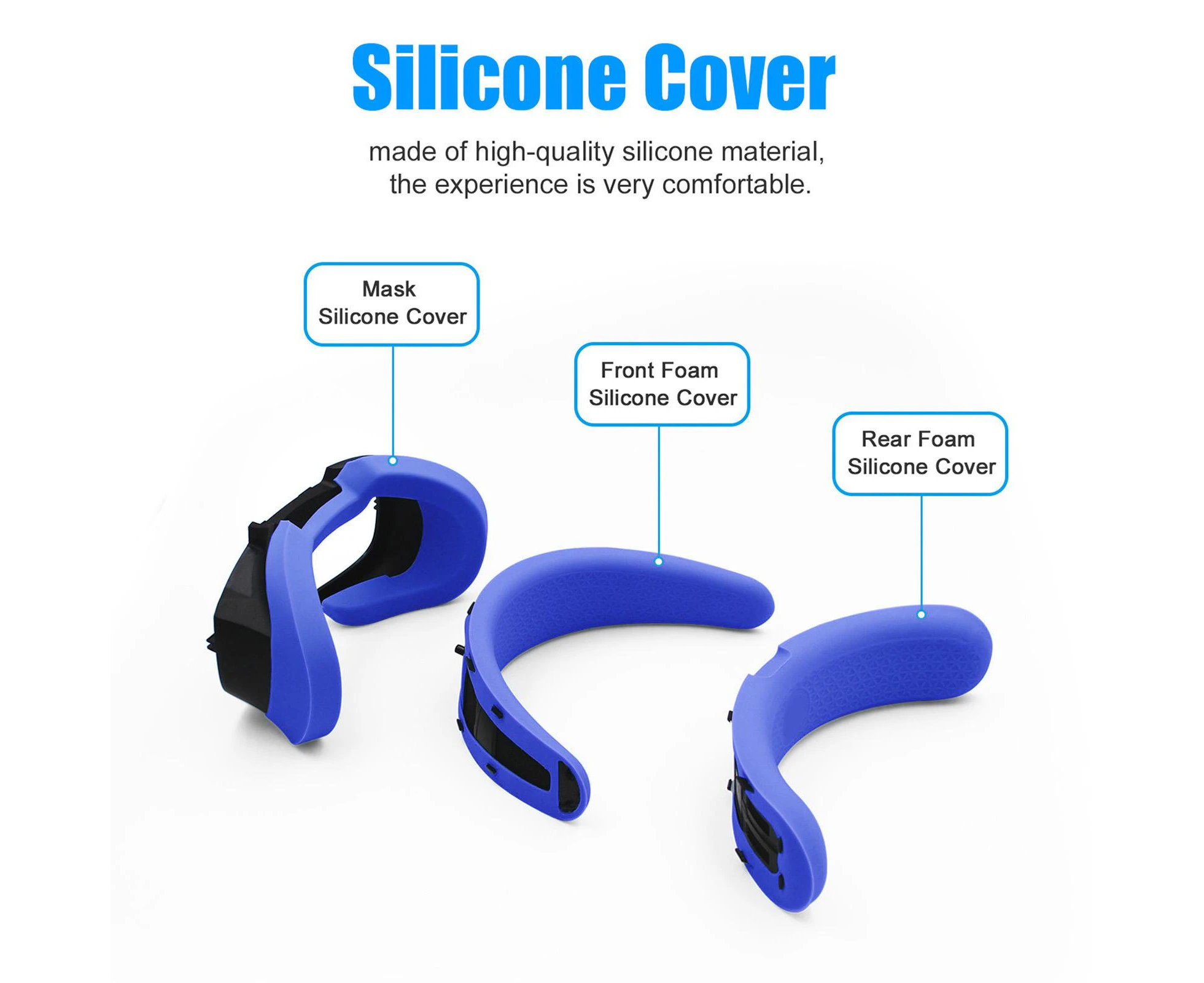 Covos VR Face Pad Face Cover for  Rift S Silicone Eye Cover Blue